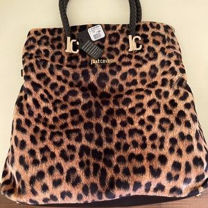 Just Cavalli Leopard print oversized bag. NWT